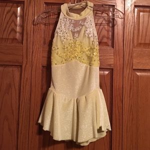 Yellow figure skating dress
