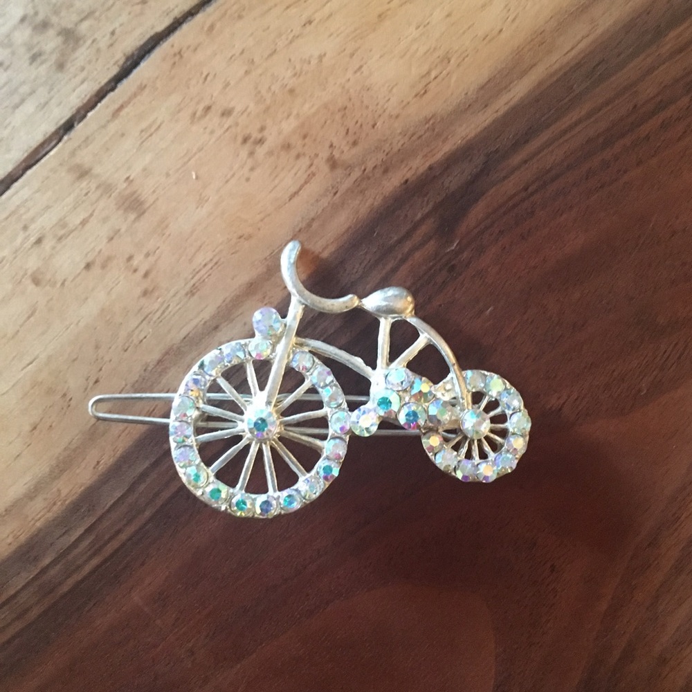 Rhinestone bicycle hair barrett