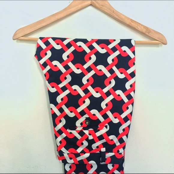 Tommy Hilfiger NWOT patterned crop trouser pant - Picture 2 of 6