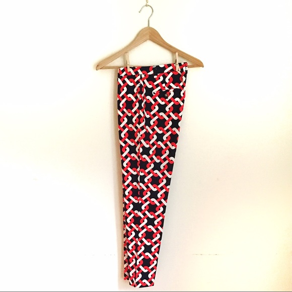 Tommy Hilfiger NWOT patterned crop trouser pant - Picture 3 of 6