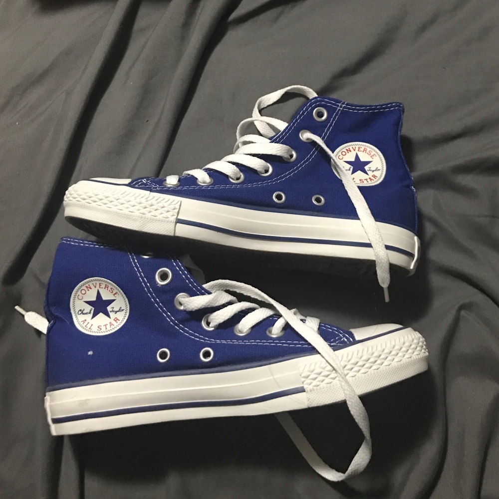 Blue all star converse high tops