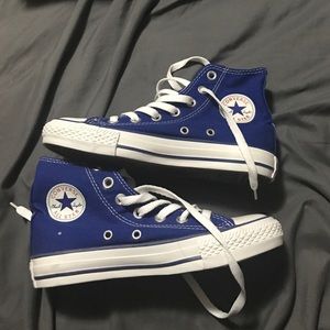 Blue all star converse high tops