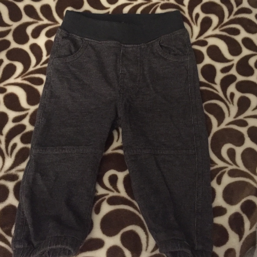 Tea kids gray & black pants. Worn once! 6-12 mos
