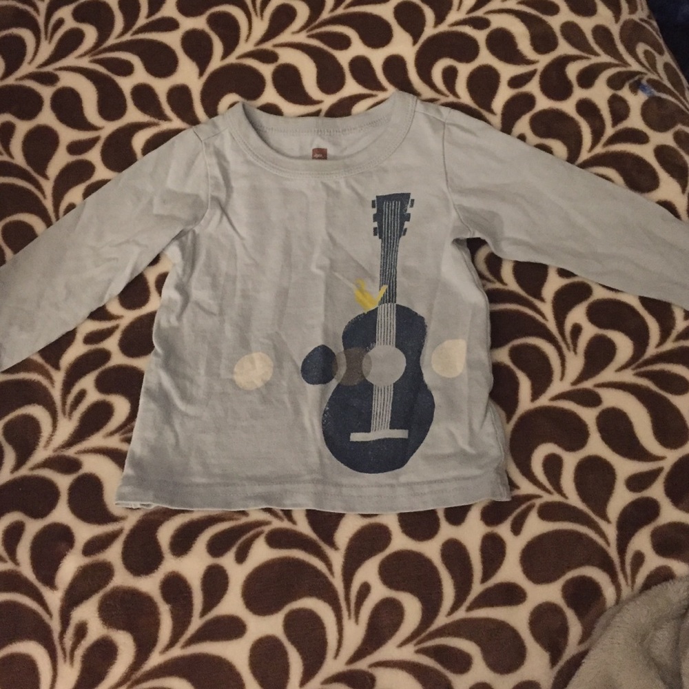 Tea kids guitar long sleeve shirt. 3-6 mos