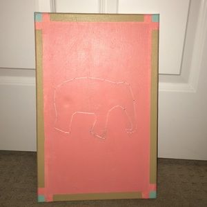 Elephant with coral background
