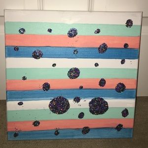 Beach theme canvas with sparkles