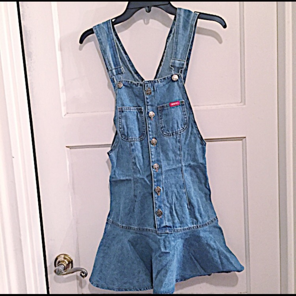 Jeans Mini Dress/Overall with Adjustable Strap