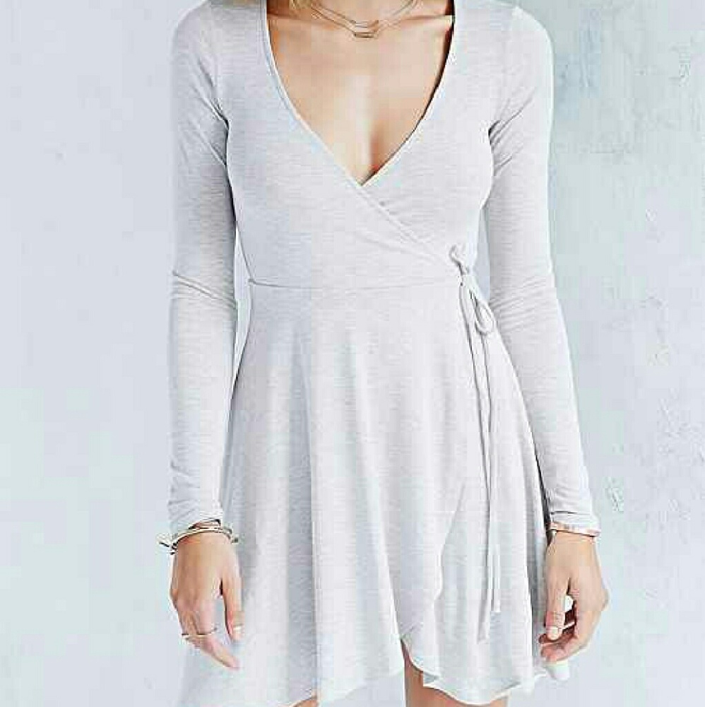 Kimchi Blue gray ballet wrap surplice dress
