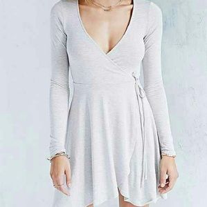 Kimchi Blue gray ballet wrap surplice dress