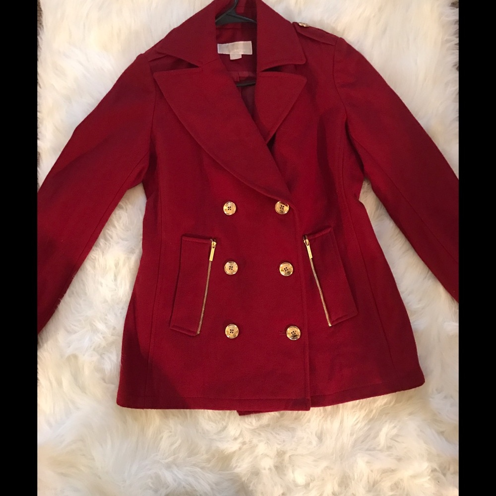 Red Michael Kors Wool Coat.