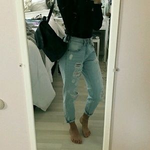 Garage ripped mom jeans