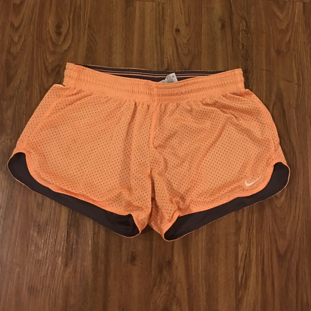 NIKE DRI FIT Athletic Orange Mesh Shorts
