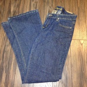 Bubblegum glittery stretchy jeans