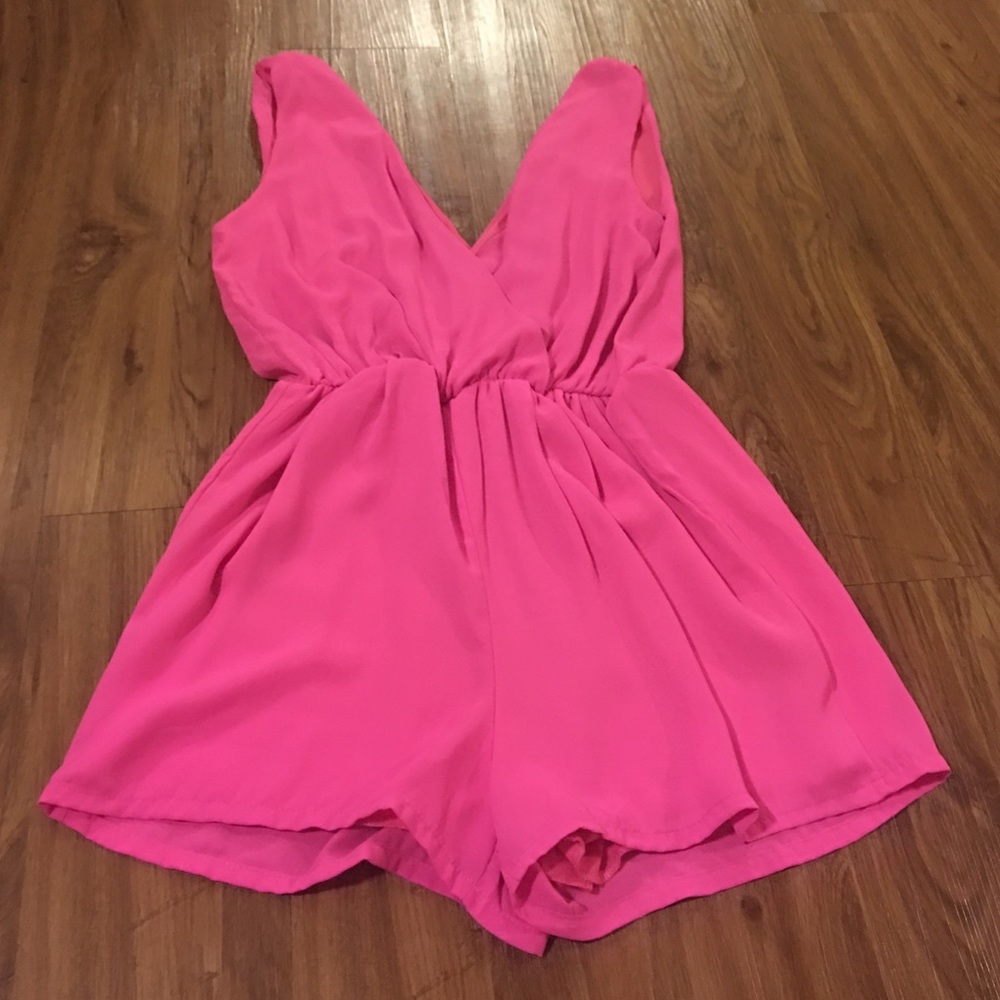 Hot Pink Fancy Romper One Piece Size Small