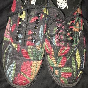 Black Embroidered Vans
