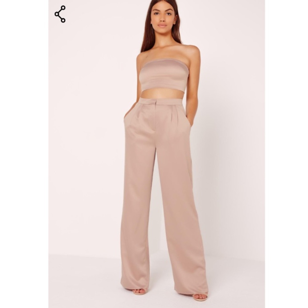 missguided high waist satin pants size US 4