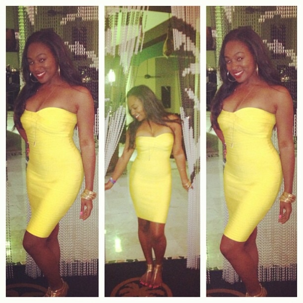 Beautiful Yellow Bandage dress