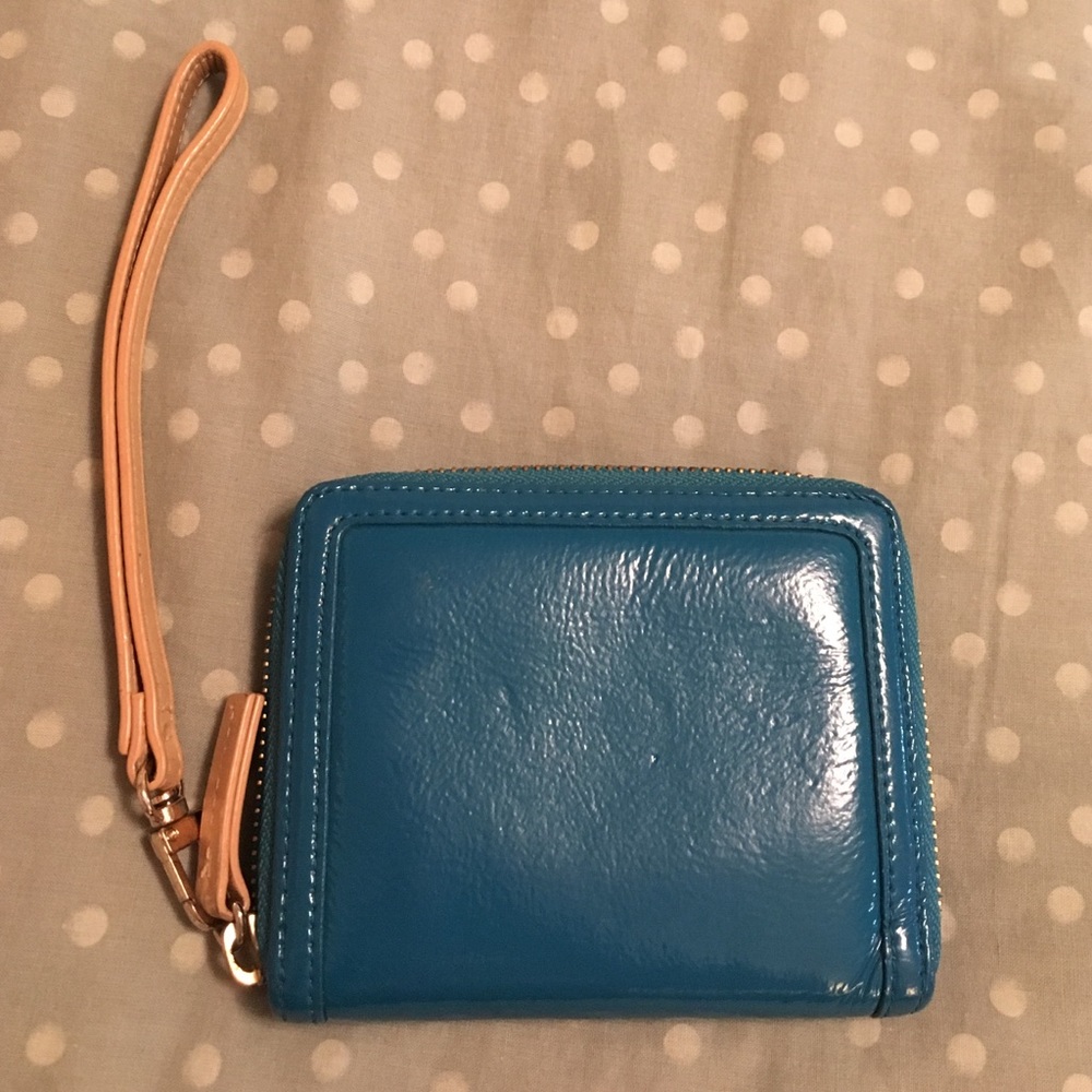 Blue Halogen Patent Leather Wallet