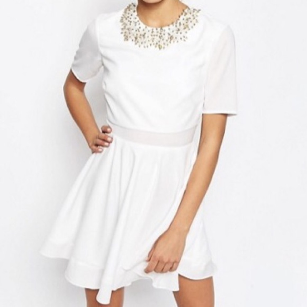 ASOS Embellished Cluster Crop Top Mini dress