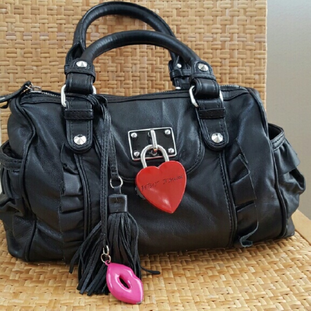 Betsey Johnson Locked In Leather barrel
