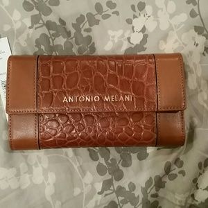 NWT Antonio Melani Croco Split Wallet.