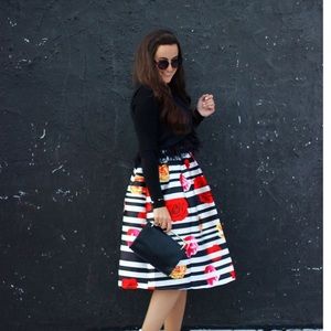 Skirts - Striped and floral skirt Skirts - Striped and floral skirt