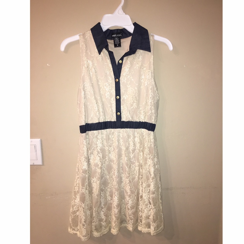 Collared Floral Lace Dress