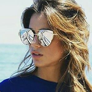 ❌sold🚫Gold rimmed silver lens cat eye sunglasses