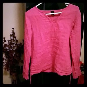 Pink Linen Gap Shirt