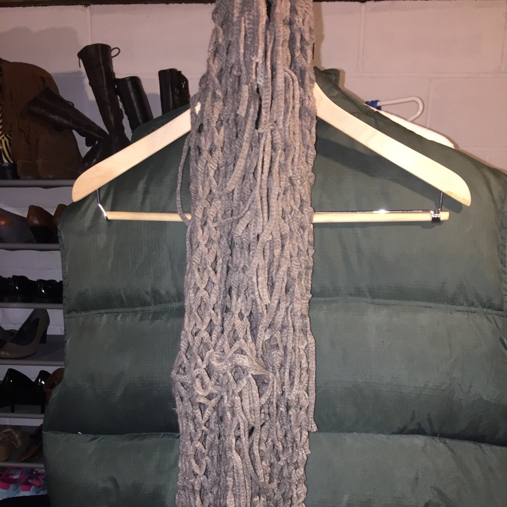 Brown/tan knit infinity scarf
