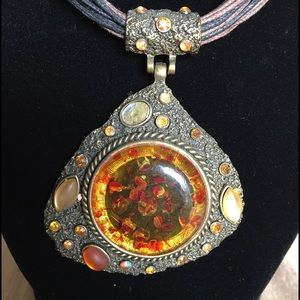 Amber Pendant Necklace