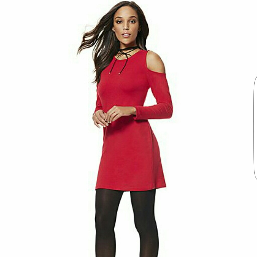 COLD-SHOULDER FLARE DRESS - NWT