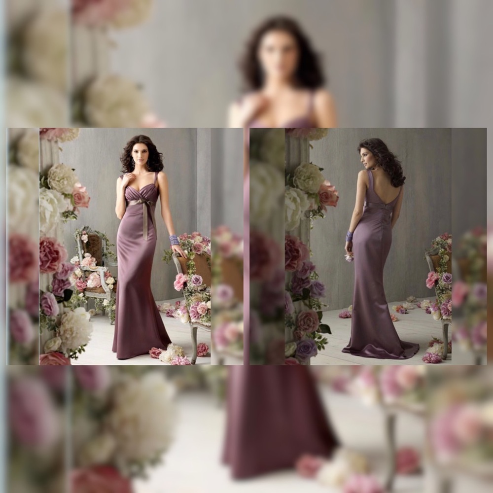 Never Worn Elegant Frost Violet Satin A-Line Gown