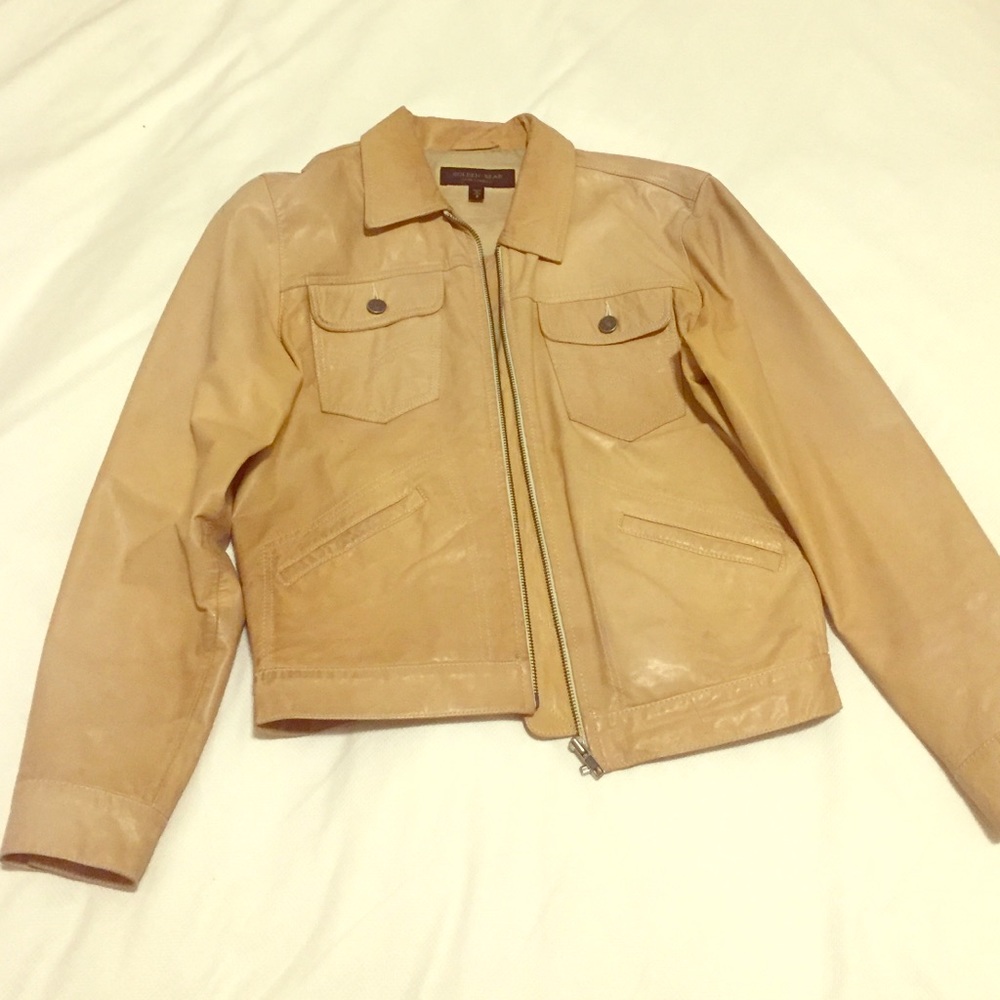 Leather bomber jacket
