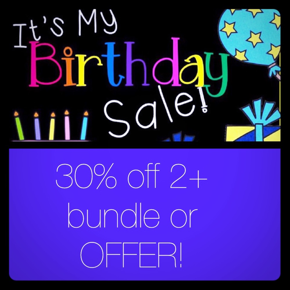 GRT BDAY ❤Let's sellabrate!💐SALE =>Tom  3pm PST