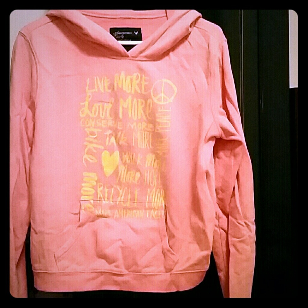 Peach and Yellow AE Hooded Sweatshirt