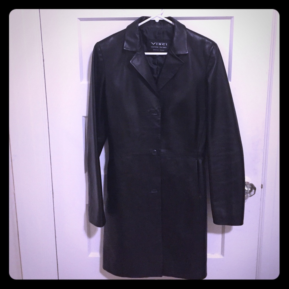 Black leather jacket - like new