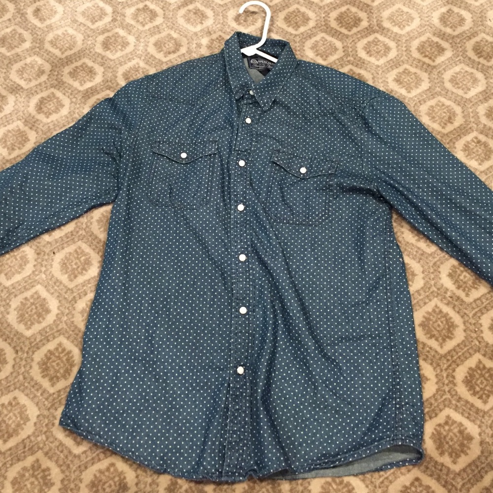 Denim polka dot shirt