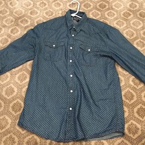 Denim polka dot shirt