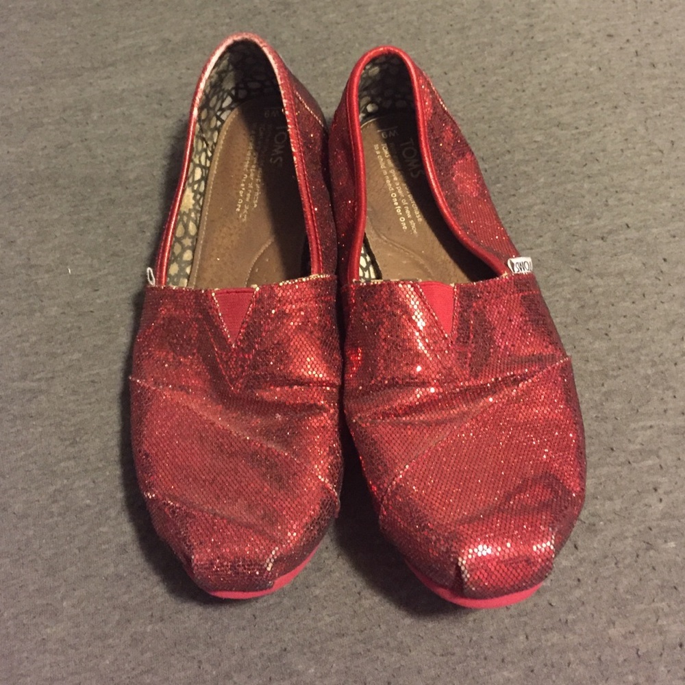 Red Glitter Toms