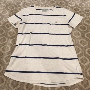 Cream and blue striped t-shirt