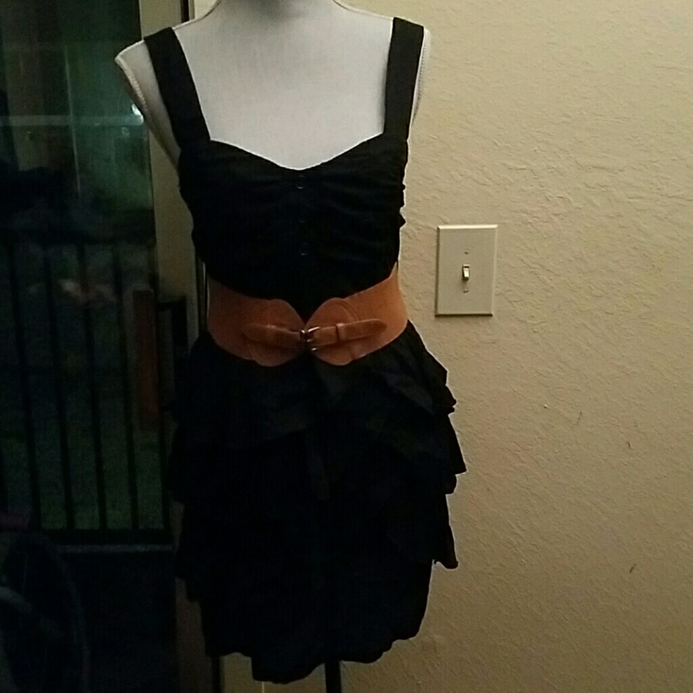 Stunning ruby rox  dress with brown belt