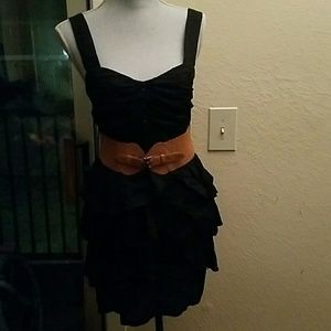 Stunning ruby rox  dress with brown belt