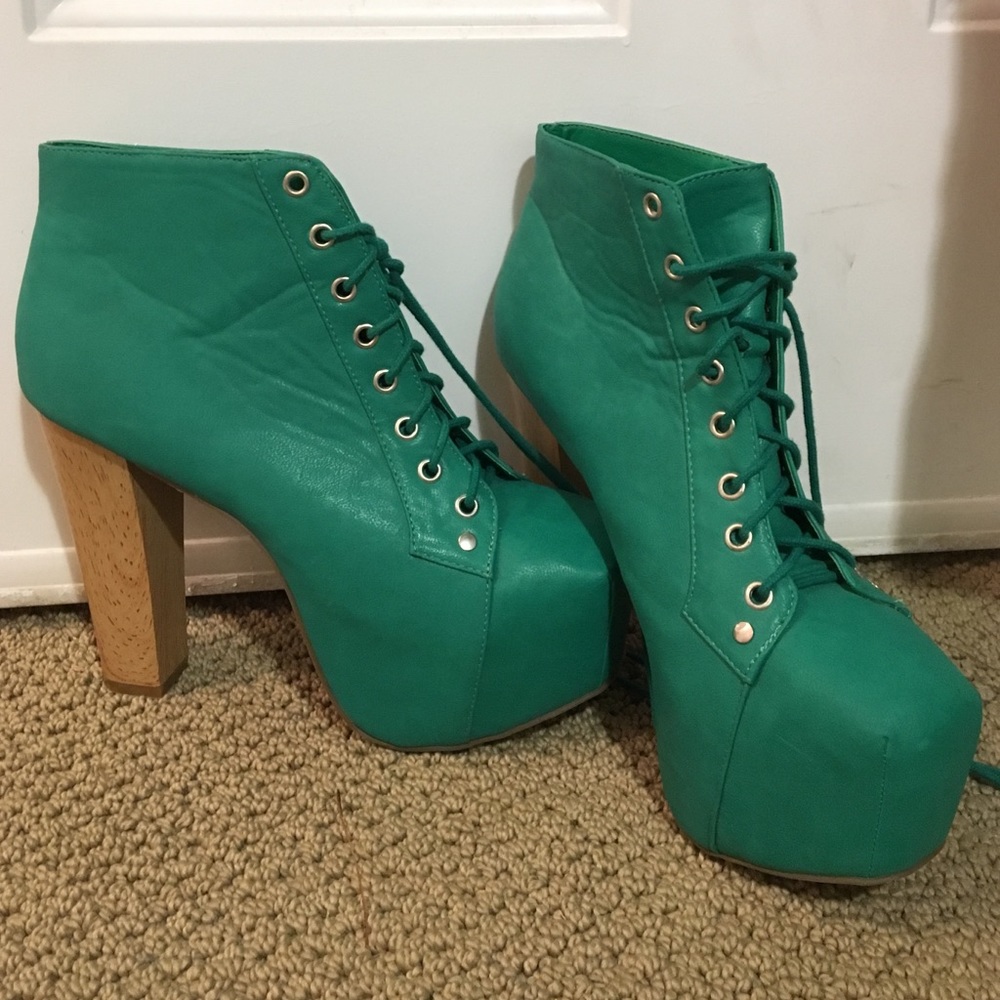 Turquoise booties