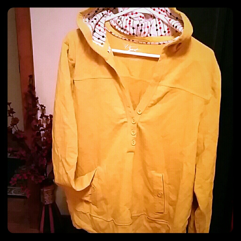 Mustard Colored V Sport Hoodie