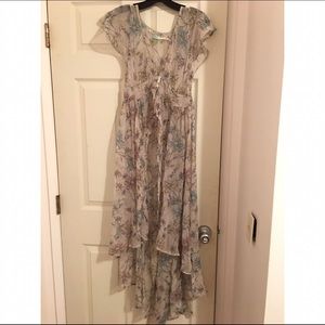 Kimchi Blue Mira Floral chiffon Maxi shirt