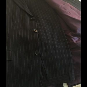 Hugo Boss Lavender Pin stripe on Navy blue suit