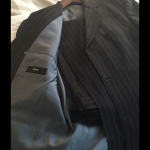Hugo boss Three button Navy blue pinstripes suit