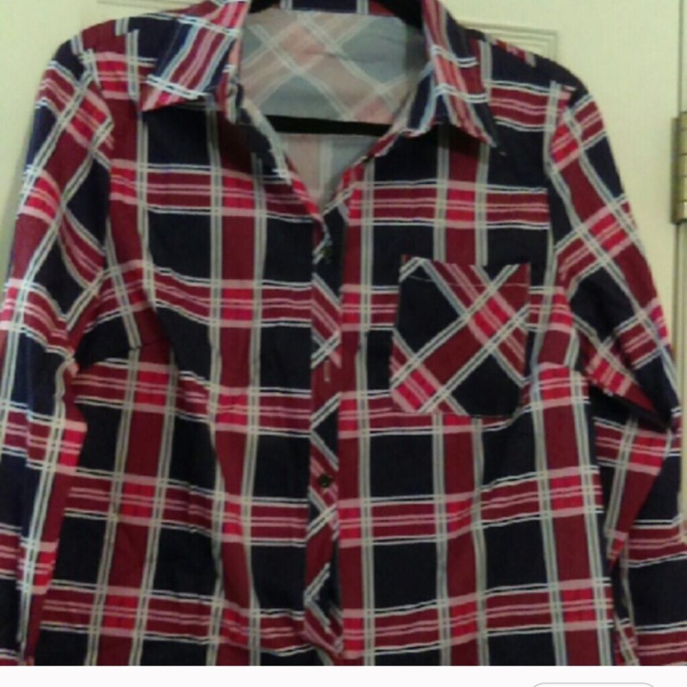 CHIFFON MATERIAL FLANNEL LOOK SHIRT