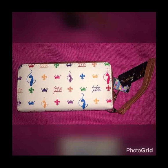 Baby Phat Handbags - NEW BABY PHAT 2 ZIP WALLET CELL PHONE HOLDER WHITE